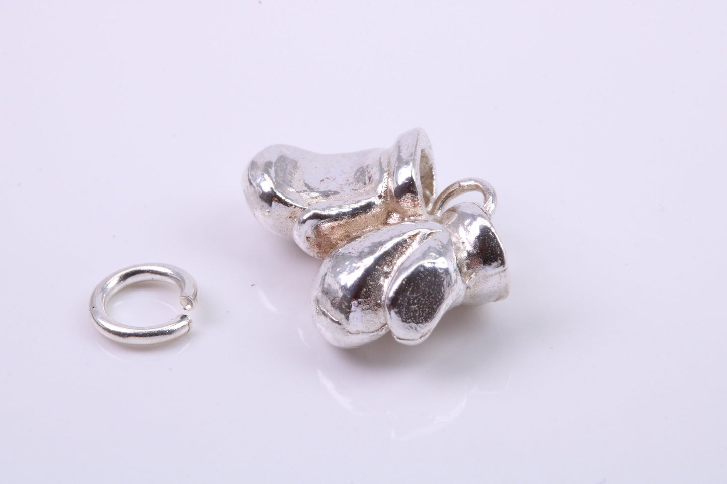 Pair of Boxing Gloves Charm, Traditional Charm, Made from Solid 925 Grade Sterling Silver, Complete with Attachment Link