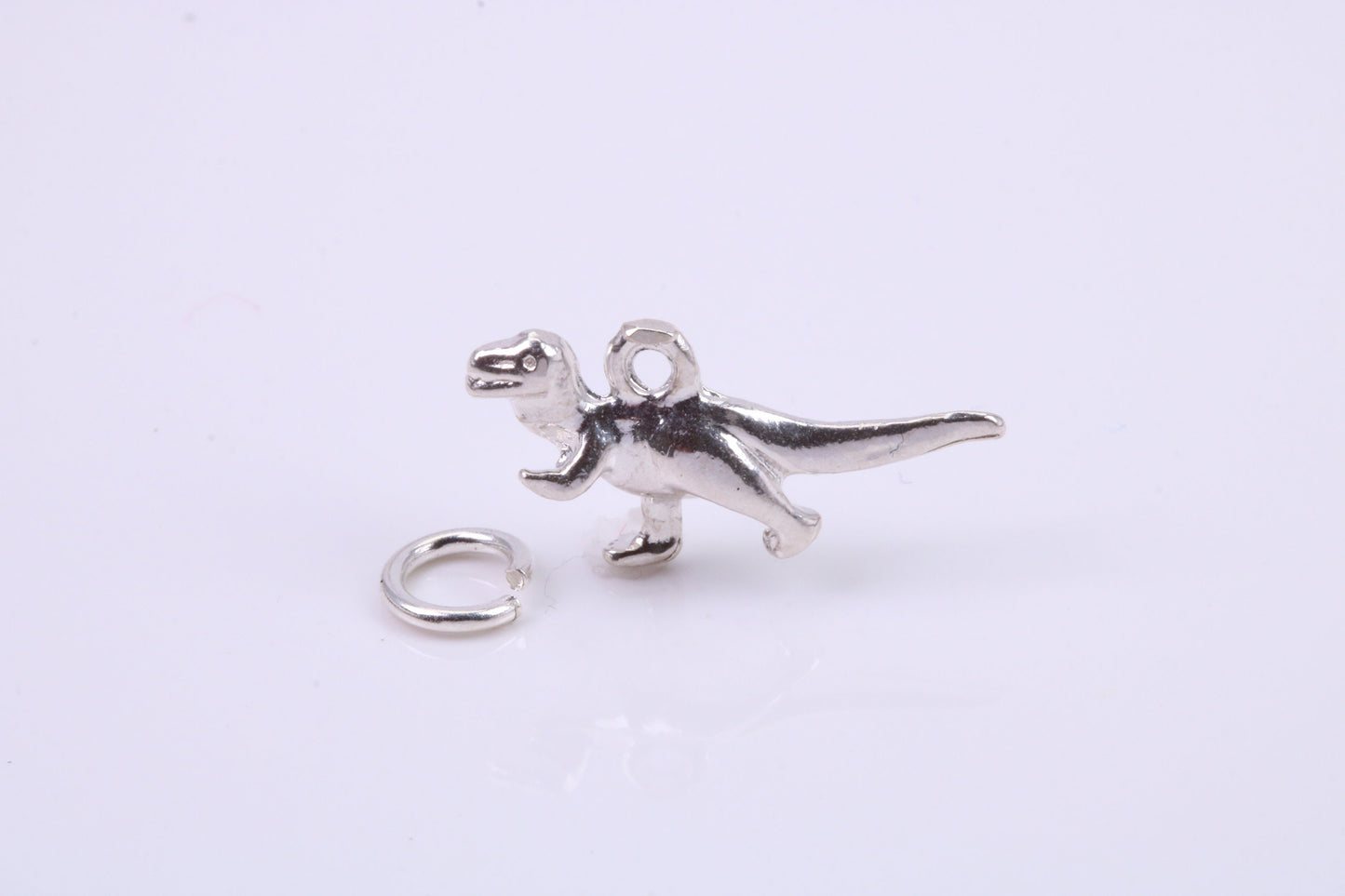 Dinosaur Charm, Traditional Charm, Made from Solid 925 Grade Sterling Silver, Complete with Attachment Link