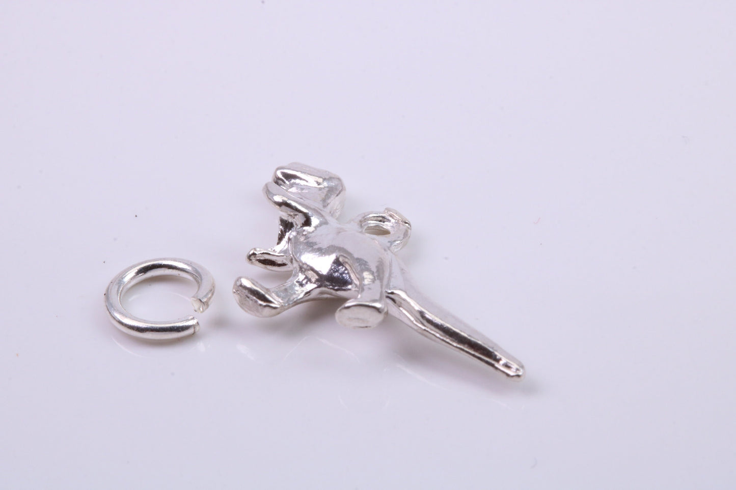 Dinosaur Charm, Traditional Charm, Made from Solid 925 Grade Sterling Silver, Complete with Attachment Link