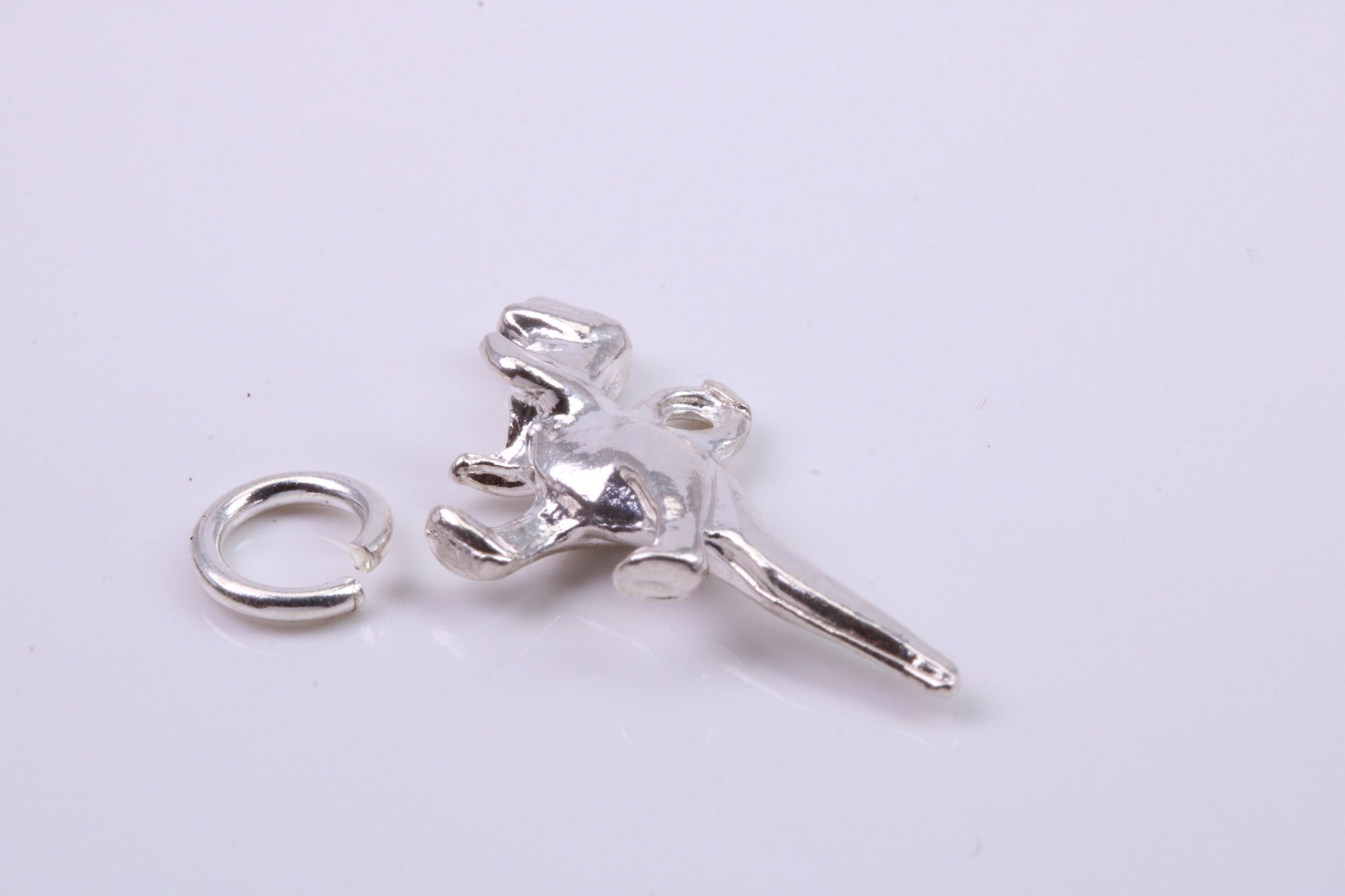Dinosaur Charm, Traditional Charm, Made from Solid 925 Grade Sterling Silver, Complete with Attachment Link
