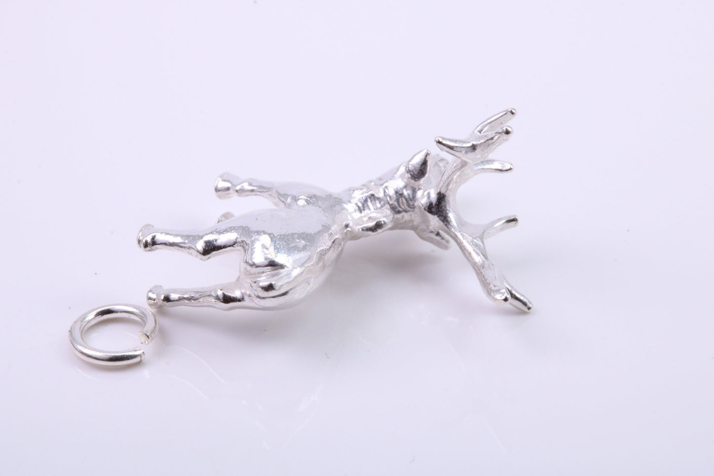 Stag Charm, Traditional Charm, Made from Solid 925 Grade Sterling Silver, Complete with Attachment Link