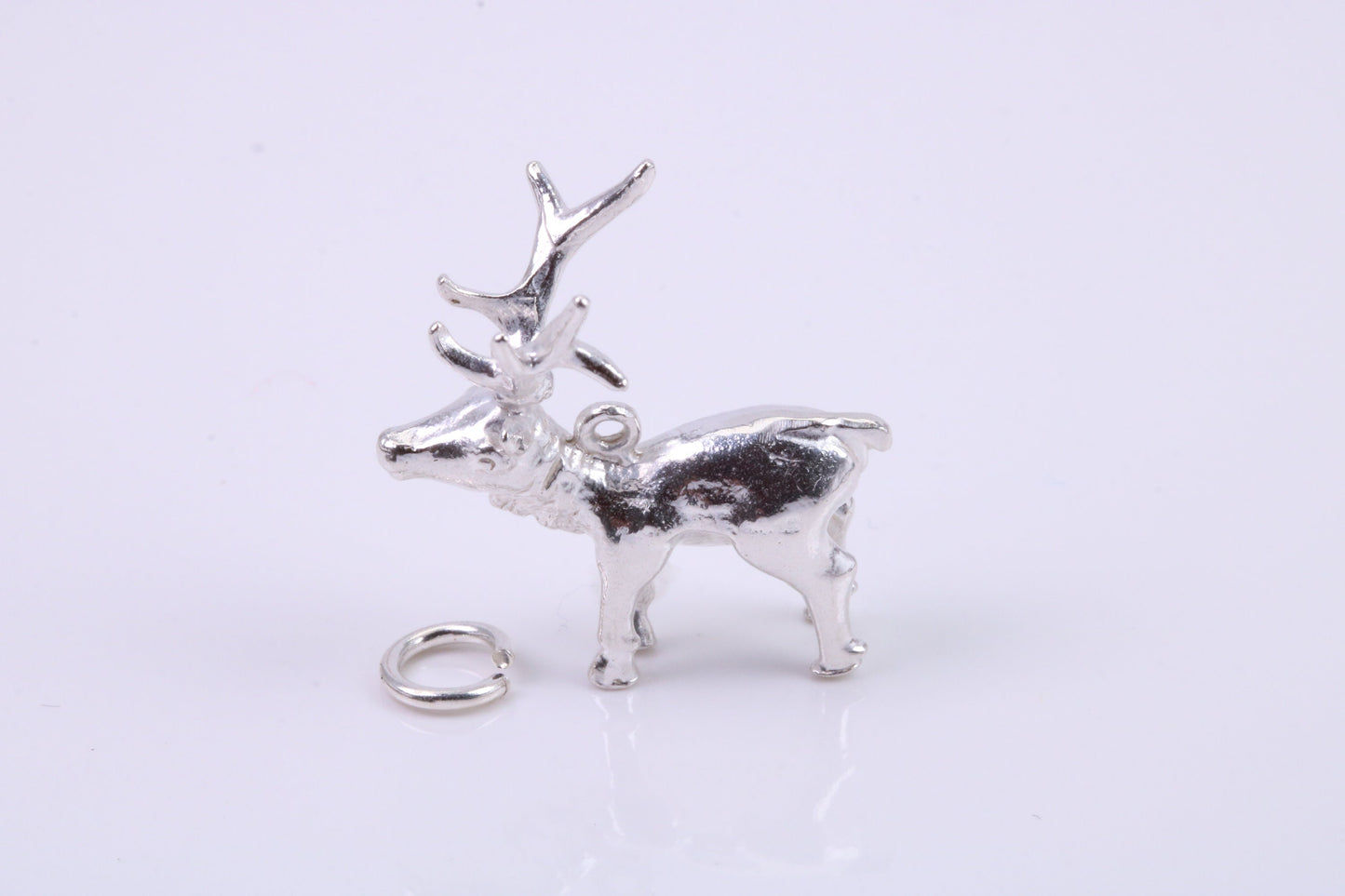 Stag Charm, Traditional Charm, Made from Solid 925 Grade Sterling Silver, Complete with Attachment Link