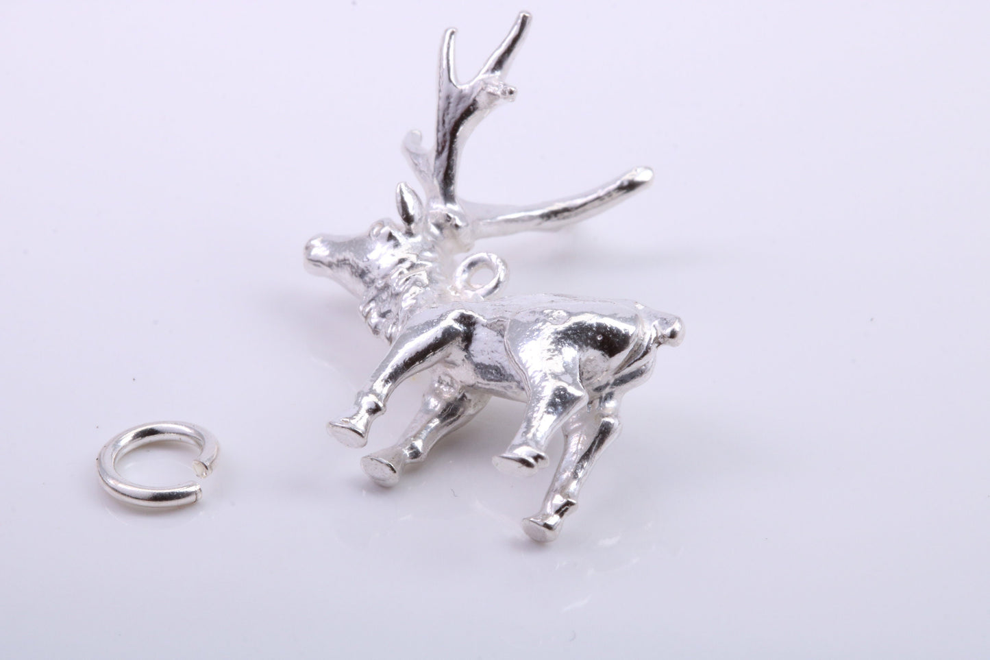Stag Charm, Traditional Charm, Made from Solid 925 Grade Sterling Silver, Complete with Attachment Link