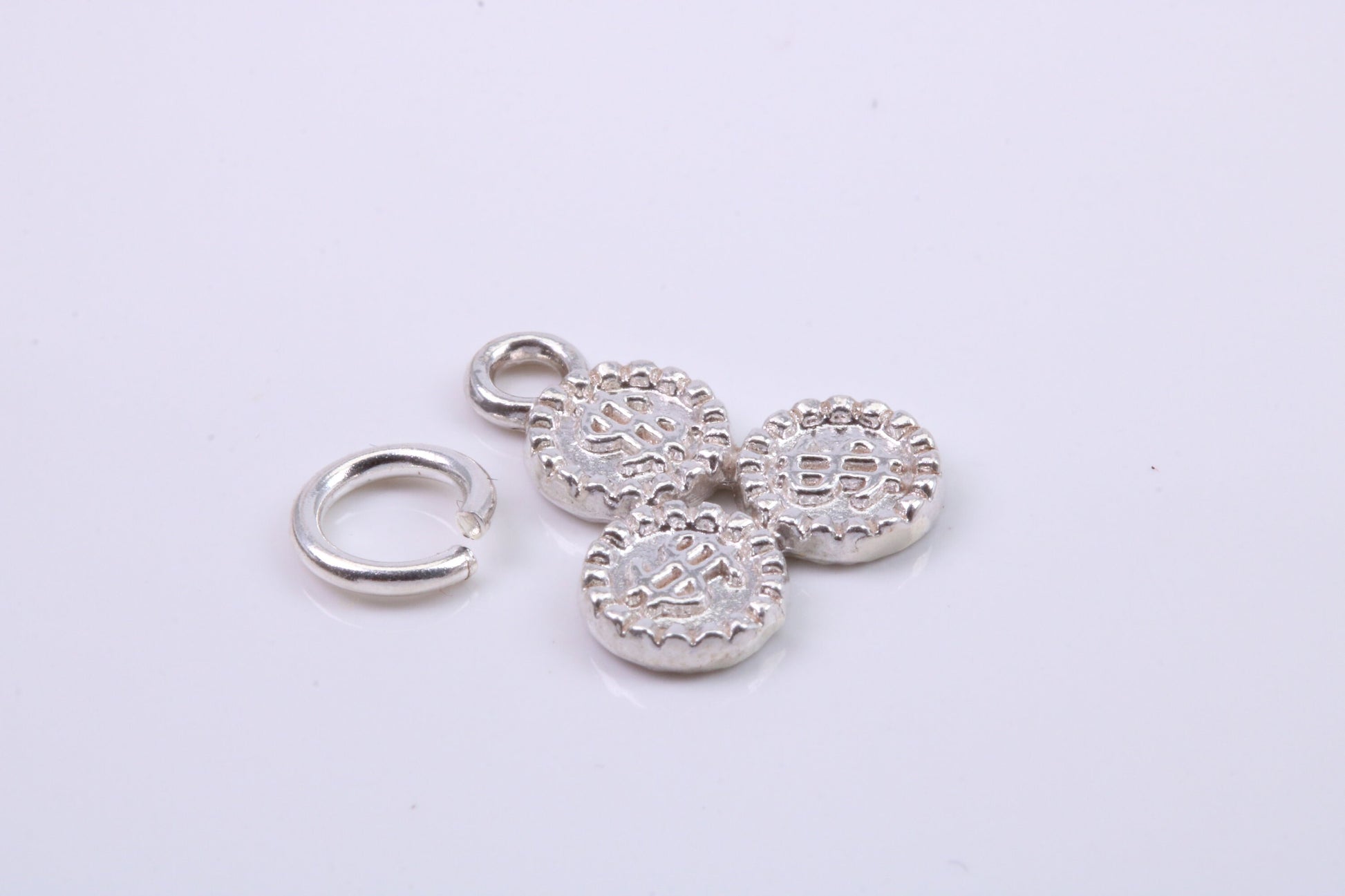 Casino Chips Charm, Traditional Charm, Made from Solid 925 Grade Sterling Silver, Complete with Attachment Link