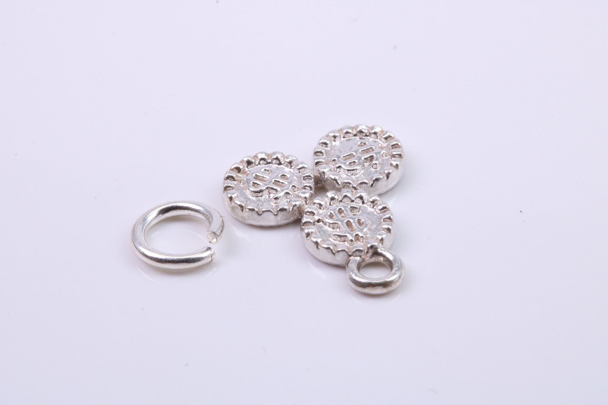 Casino Chips Charm, Traditional Charm, Made from Solid 925 Grade Sterling Silver, Complete with Attachment Link