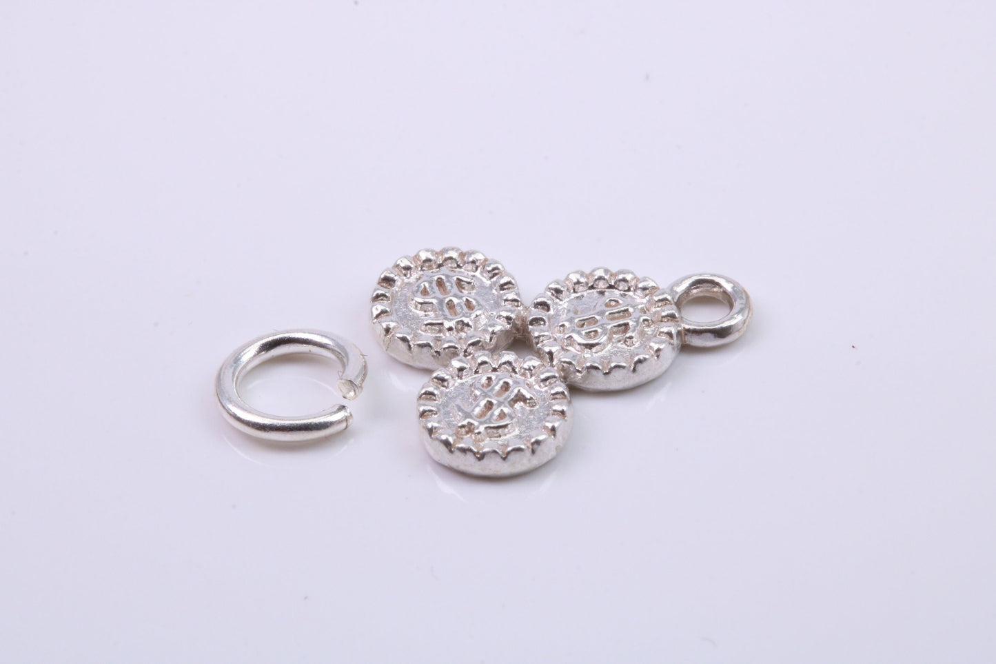 Casino Chips Charm, Traditional Charm, Made from Solid 925 Grade Sterling Silver, Complete with Attachment Link