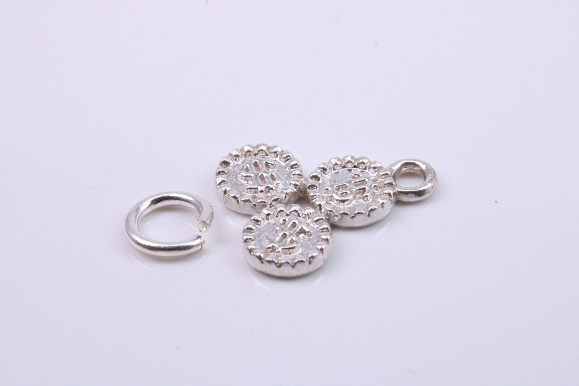 Casino Chips Charm, Traditional Charm, Made from Solid 925 Grade Sterling Silver, Complete with Attachment Link