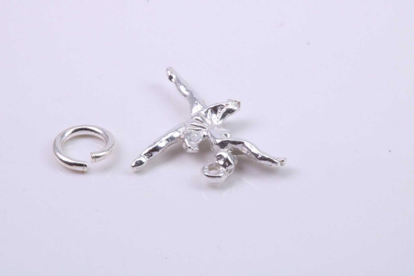 Ballerina Charm, Traditional Charm, Made from Solid 925 Grade Sterling Silver, Complete with Attachment Link