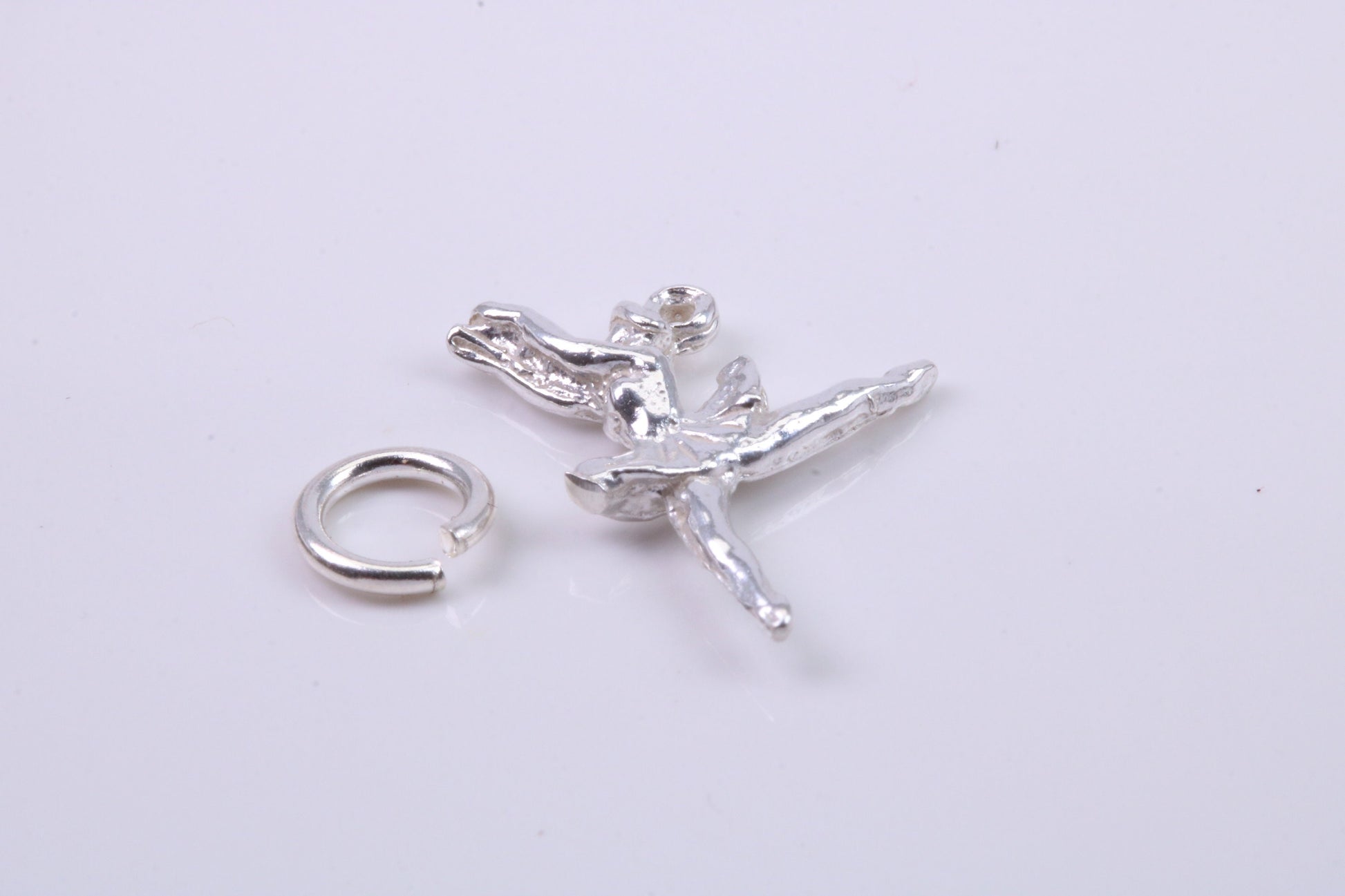 Ballerina Charm, Traditional Charm, Made from Solid 925 Grade Sterling Silver, Complete with Attachment Link