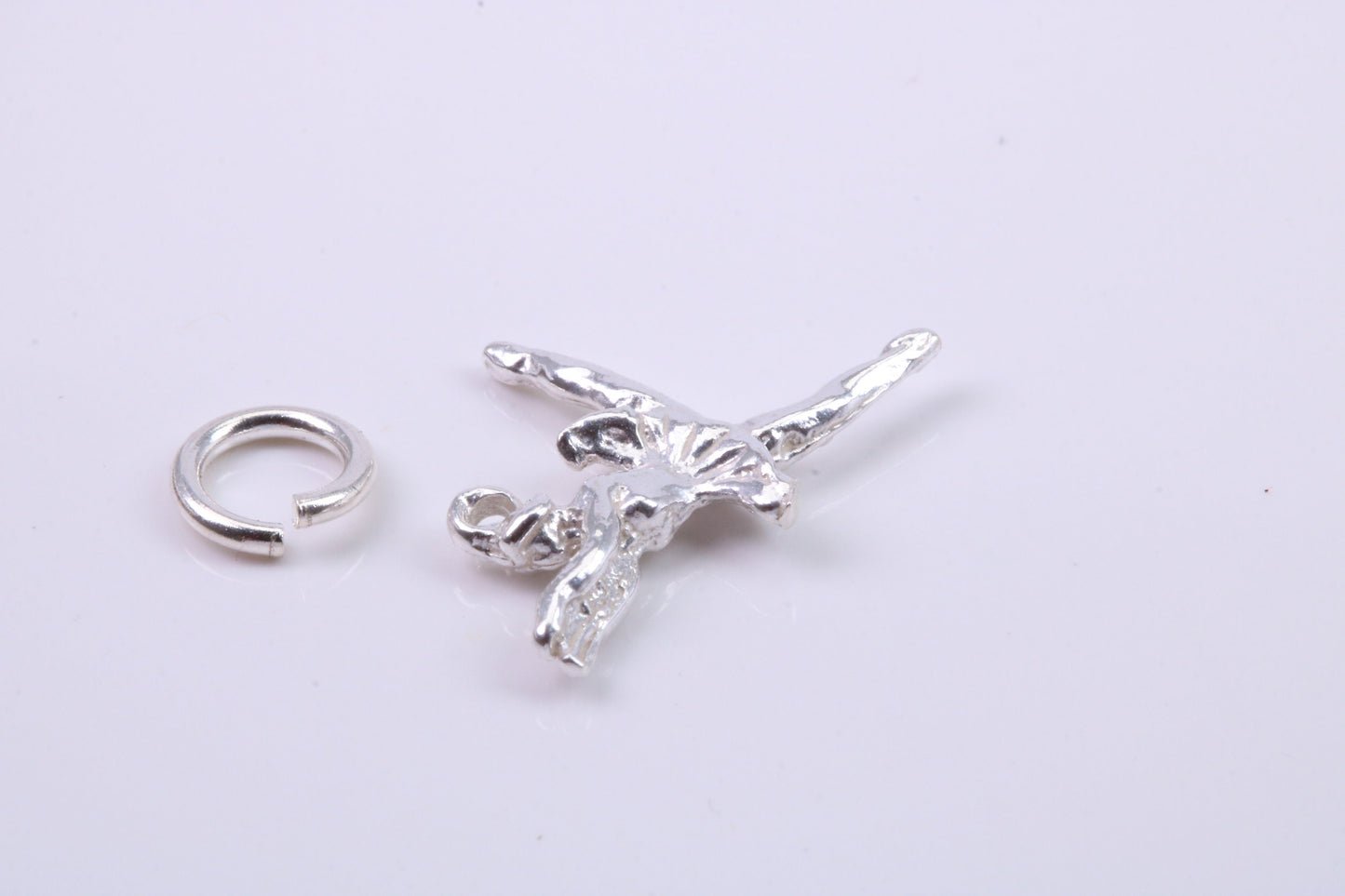 Ballerina Charm, Traditional Charm, Made from Solid 925 Grade Sterling Silver, Complete with Attachment Link