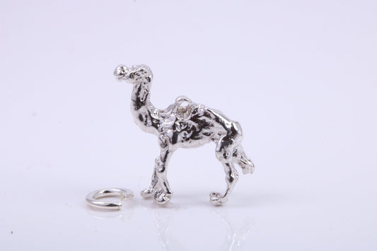 Arabian Camel Charm, Traditional Charm, Made from Solid 925 Grade Sterling Silver, Complete with Attachment Link