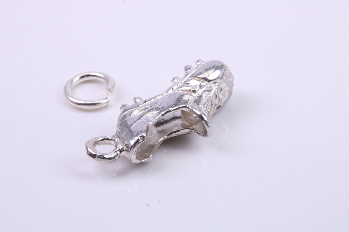 Football Boots Charm, Traditional Charm, Made from Solid 925 Grade Sterling Silver, Complete with Attachment Link