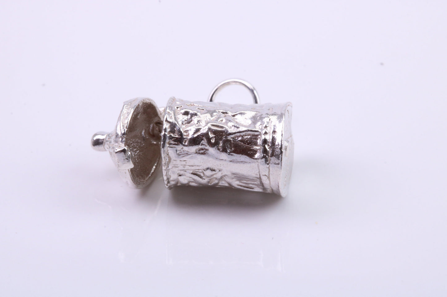 Beer Tankard Charm, Traditional Charm, Made from Solid 925 Grade Sterling Silver, Complete with Attachment Link