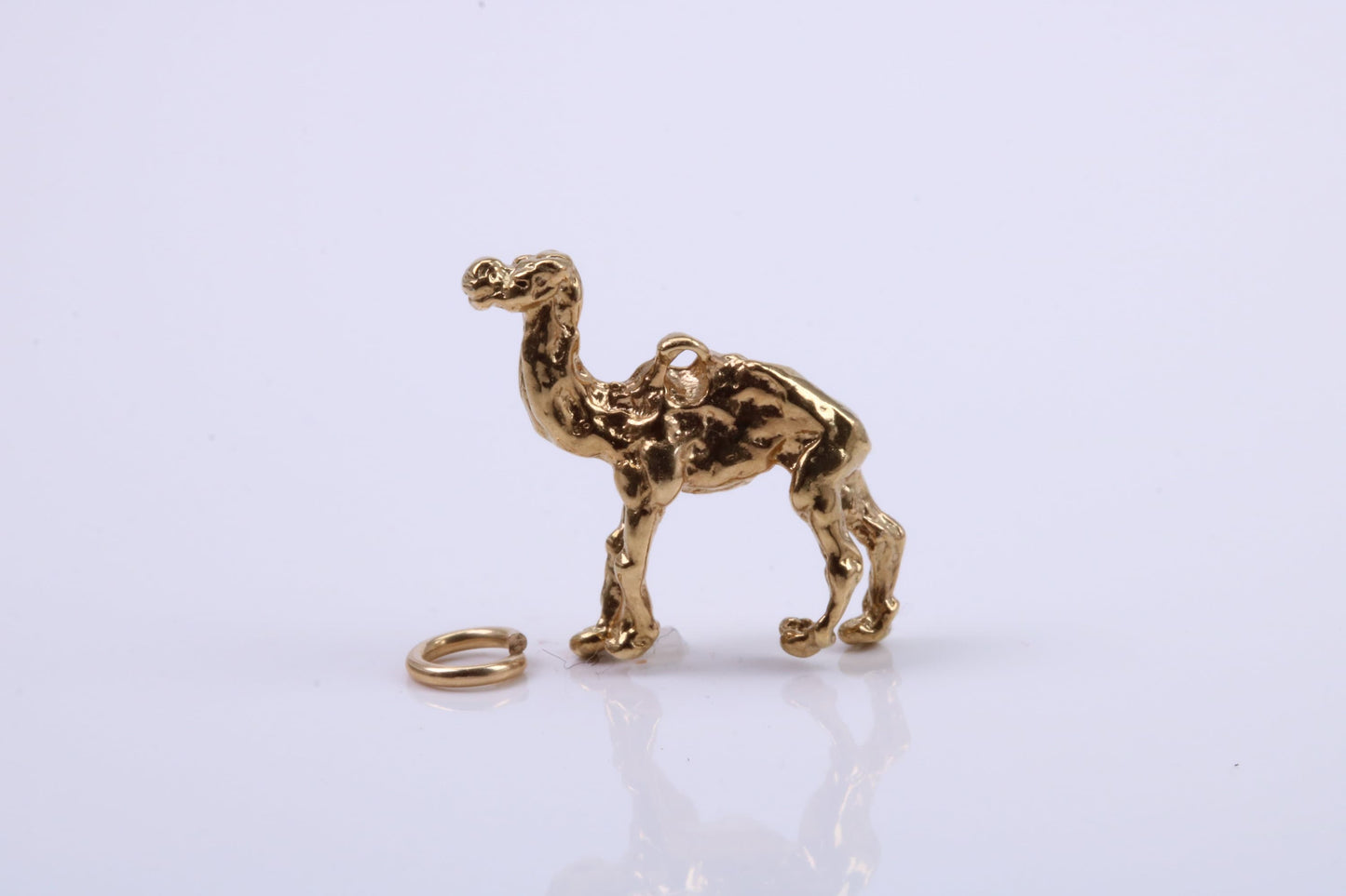 Arabian Camel Charm, Traditional Charm, Made from Solid 9ct Yellow Gold, British Hallmarked, Complete with Attachment Link