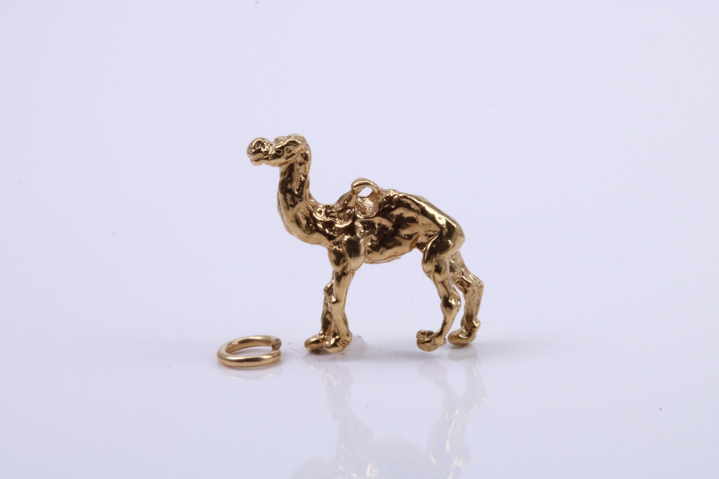 Arabian Camel Charm, Traditional Charm, Made from Solid 9ct Yellow Gold, British Hallmarked, Complete with Attachment Link