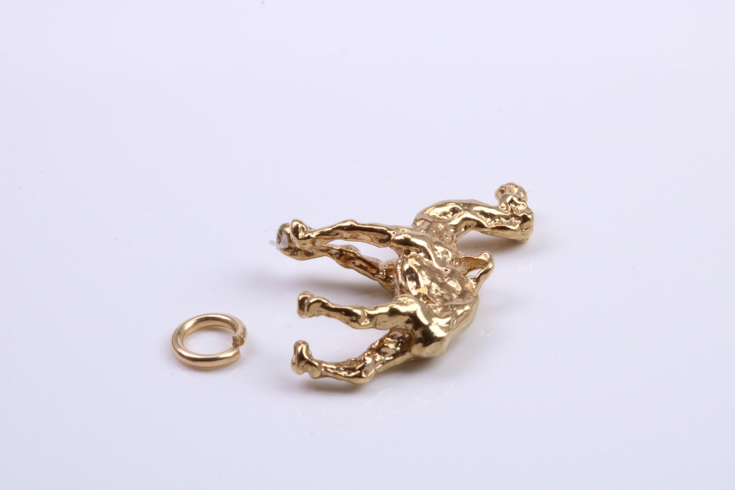 Arabian Camel Charm, Traditional Charm, Made from Solid 9ct Yellow Gold, British Hallmarked, Complete with Attachment Link