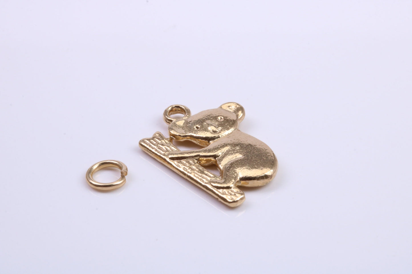 Koala Bear Charm, Traditional Charm, Made from Solid 9ct Yellow Gold, British Hallmarked, Complete with Attachment Link