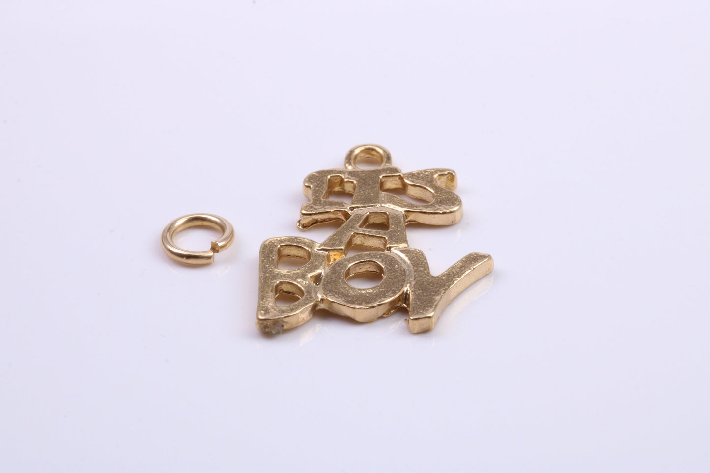 It's A Boy Charm, Traditional Charm, Made from Solid 9ct Yellow Gold, British Hallmarked, Complete with Attachment Link