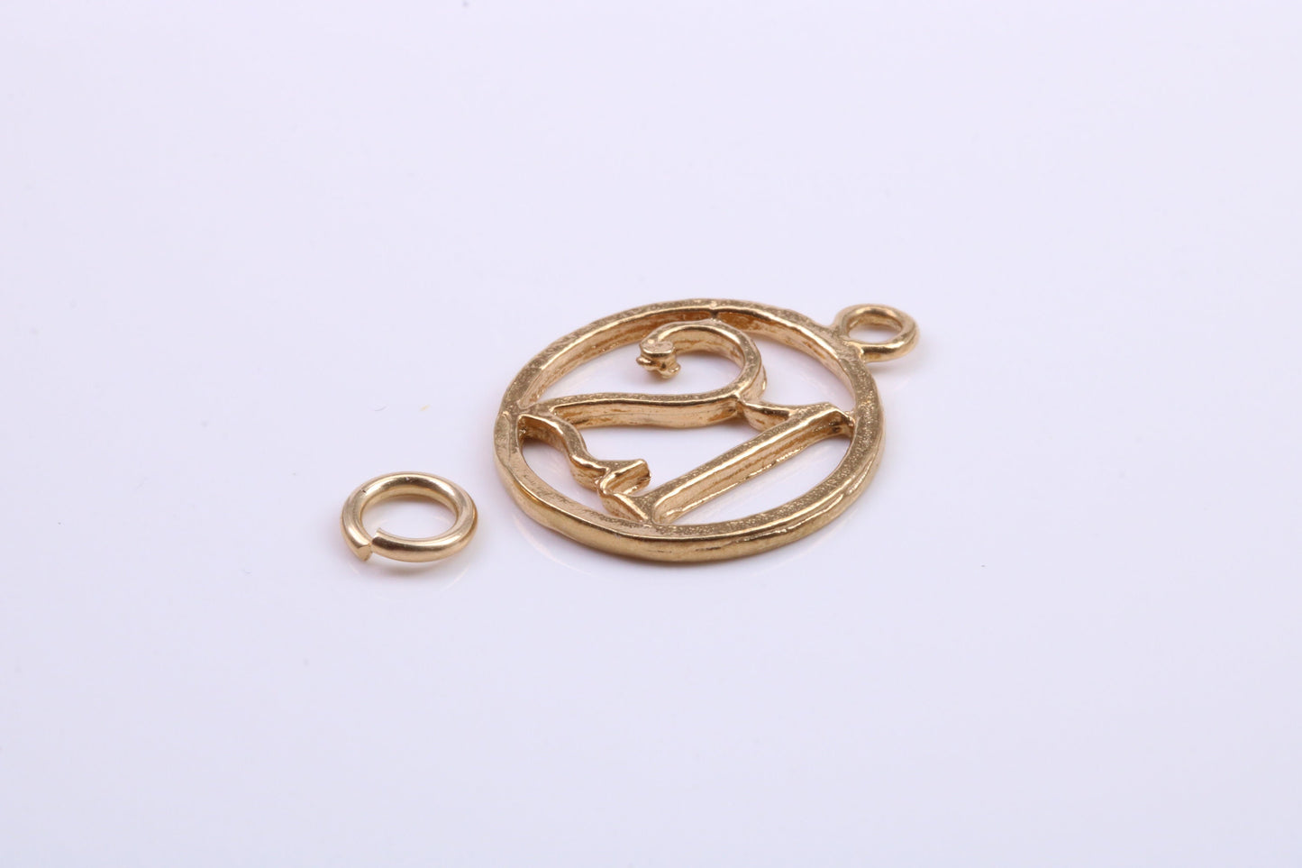 21st Birthday Charm, Traditional Charm, Made from Solid 9ct Yellow Gold, British Hallmarked, Complete with Attachment Link