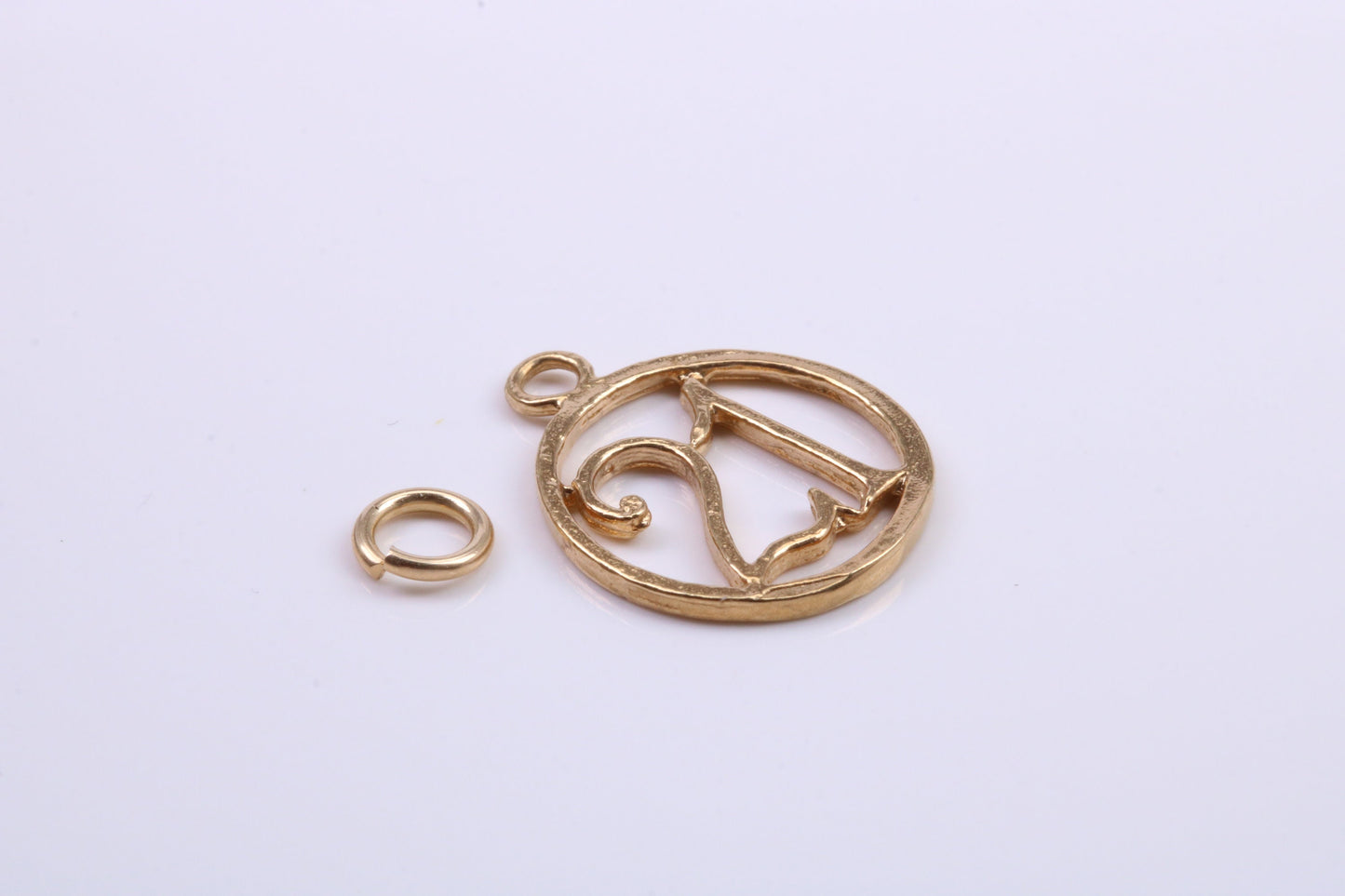 21st Birthday Charm, Traditional Charm, Made from Solid 9ct Yellow Gold, British Hallmarked, Complete with Attachment Link