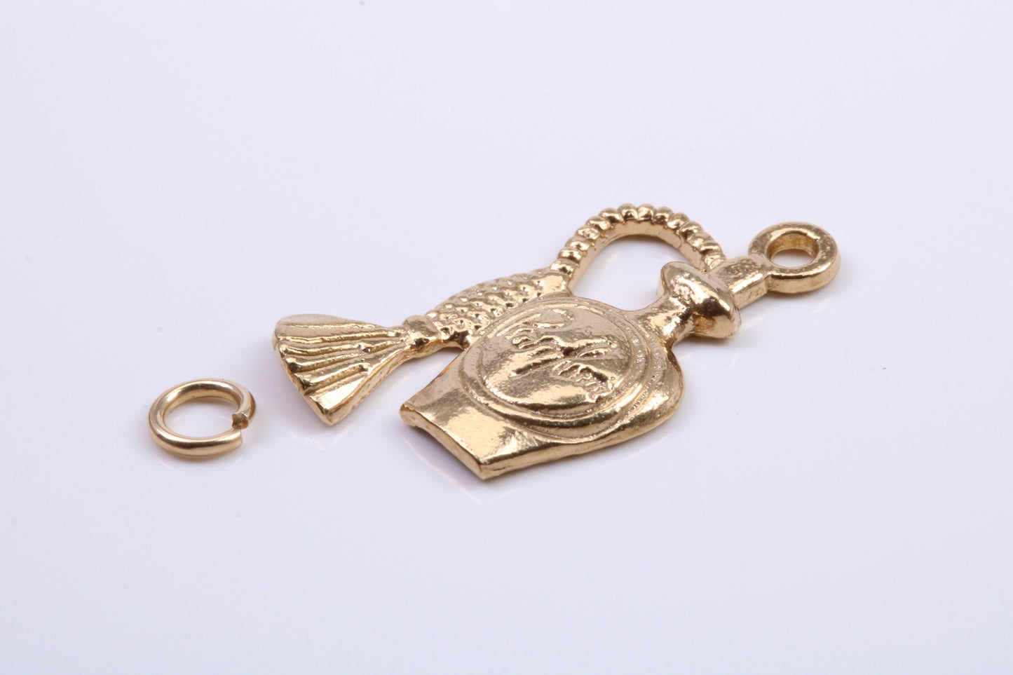 Perfume Bottle Charm, Traditional Charm, Made from Solid 9ct Yellow Gold, British Hallmarked, Complete with Attachment Link