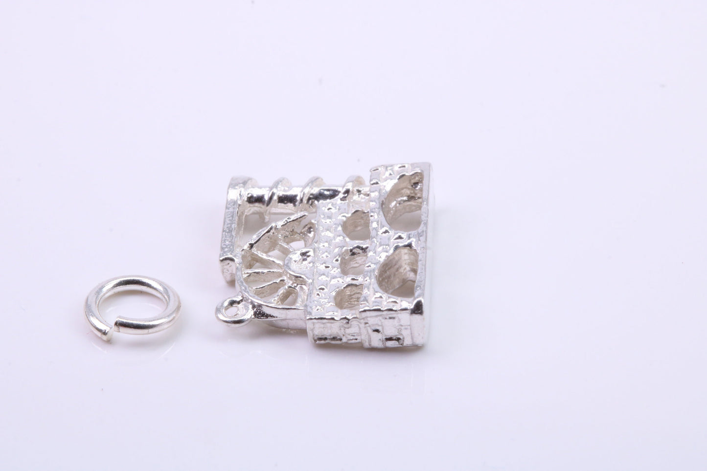 Watermill Charm, Traditional Charm, Made from Solid 925 Grade Sterling Silver, Complete with Attachment Link