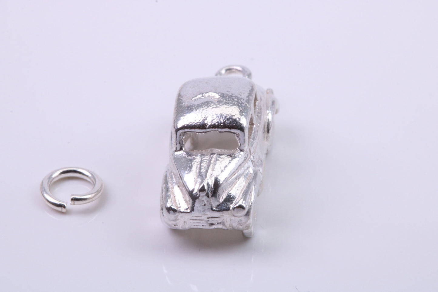 Car Charm, Traditional Charm, Made from Solid 925 Grade Sterling Silver, Complete with Attachment Link