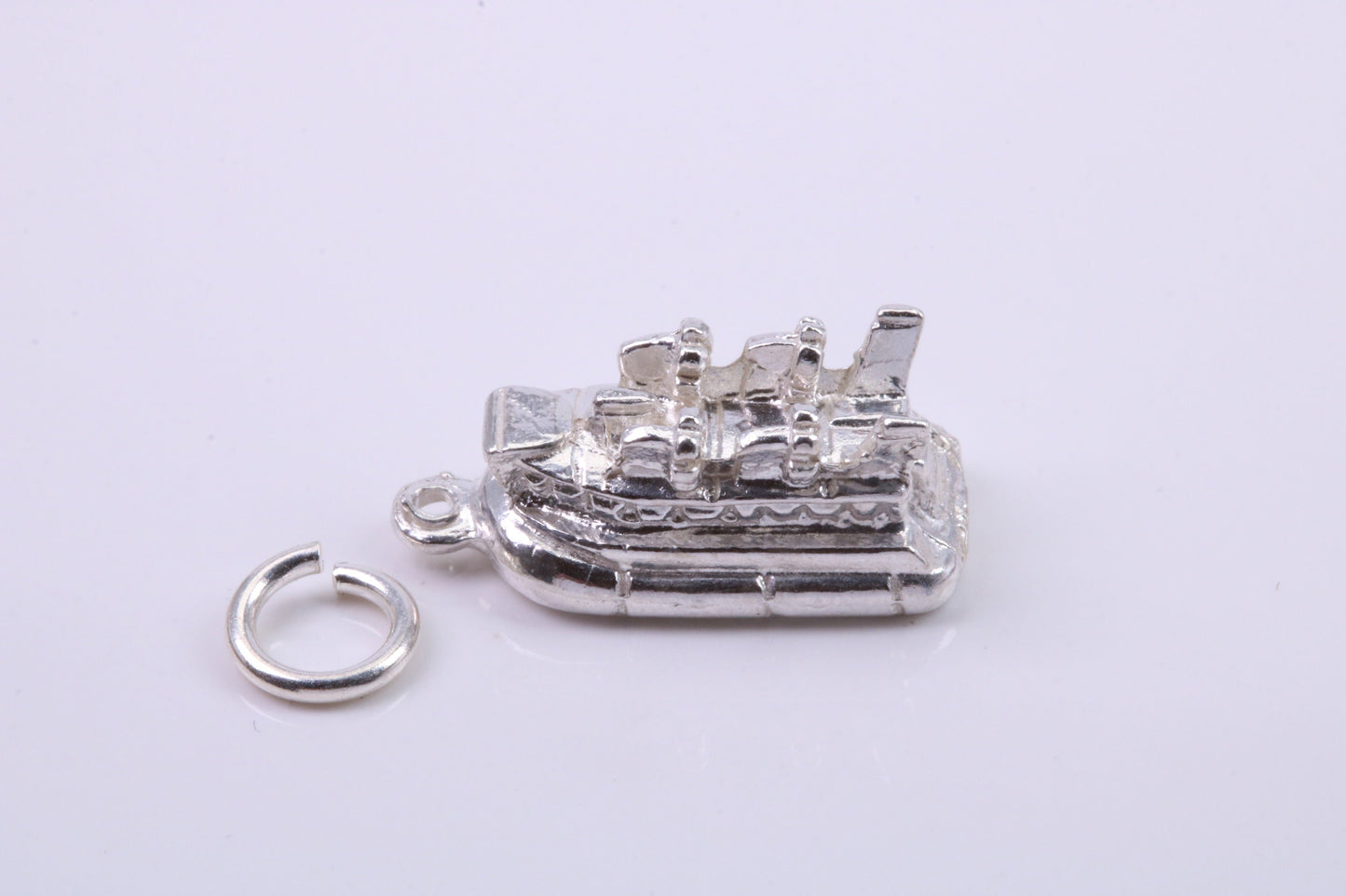 Hovercraft Charm, Traditional Charm, Made from Solid 925 Grade Sterling Silver, Complete with Attachment Link
