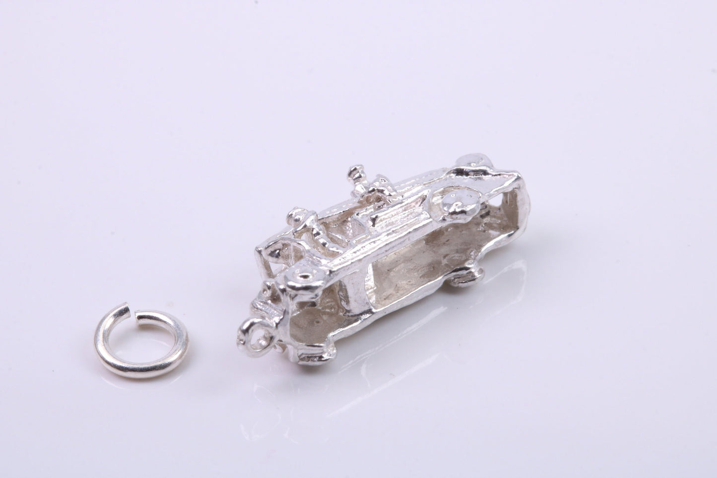 Fire Engine Charm, Traditional Charm, Made from Solid 925 Grade Sterling Silver, Complete with Attachment Link