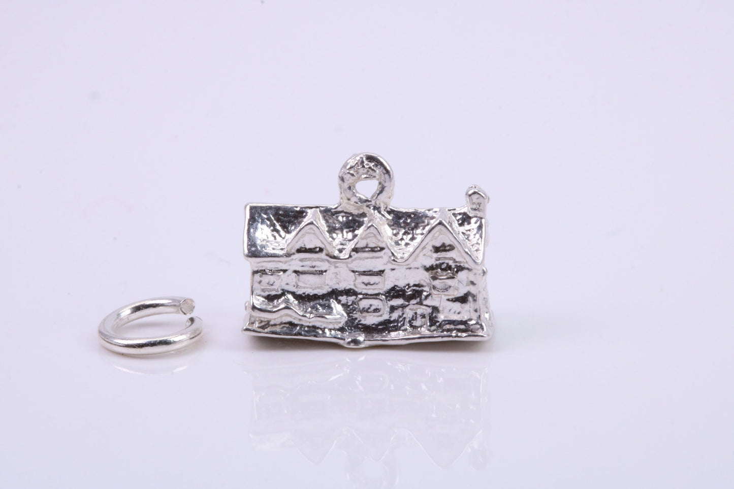 Country Cottage Charm, Traditional Charm, Made from Solid 925 Grade Sterling Silver, Complete with Attachment Link