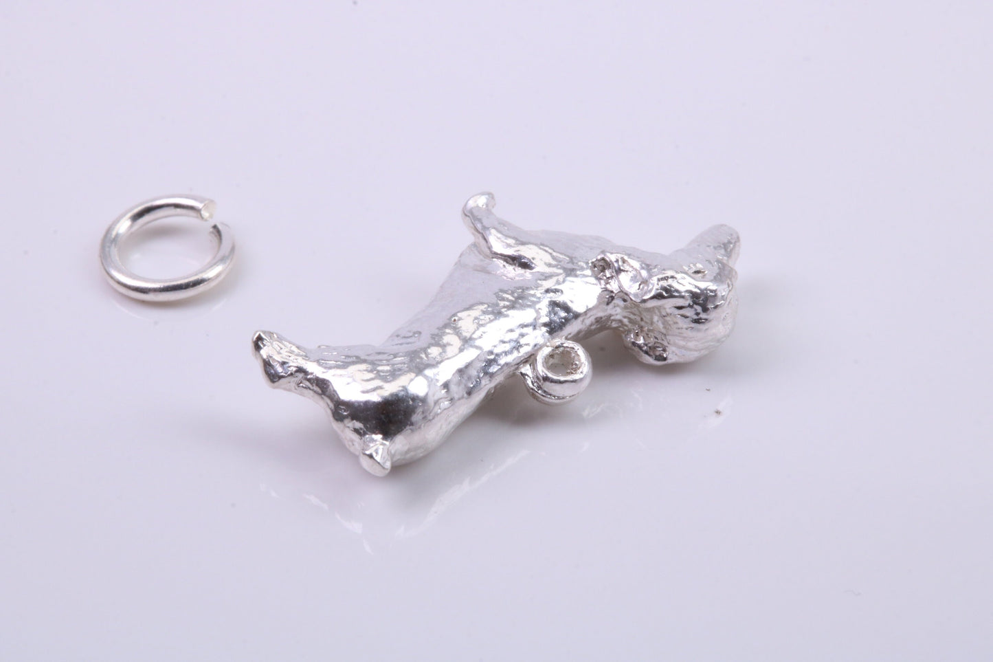 Dachshund Dog Charm, Traditional Charm, Made from Solid 925 Grade Sterling Silver, Complete with Attachment Link