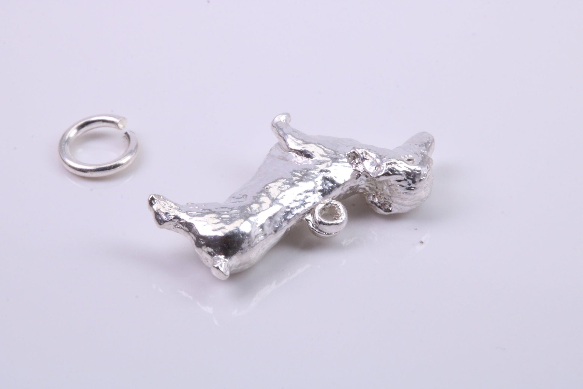 Dachshund Dog Charm, Traditional Charm, Made from Solid 925 Grade Sterling Silver, Complete with Attachment Link