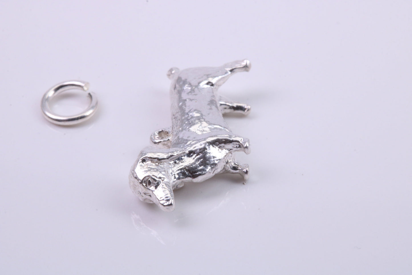 Dachshund Dog Charm, Traditional Charm, Made from Solid 925 Grade Sterling Silver, Complete with Attachment Link