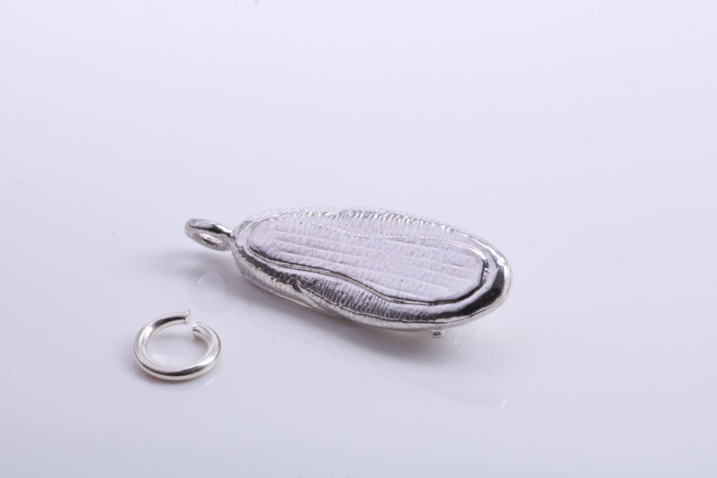 Slipper Charm, Traditional Charm, Made from Solid 925 Grade Sterling Silver, Complete with Attachment Link