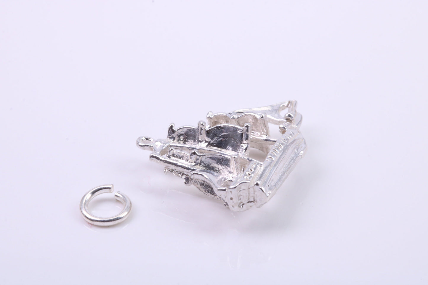 Sailing Boat Charm, Traditional Charm, Made from Solid 925 Grade Sterling Silver, Complete with Attachment Link
