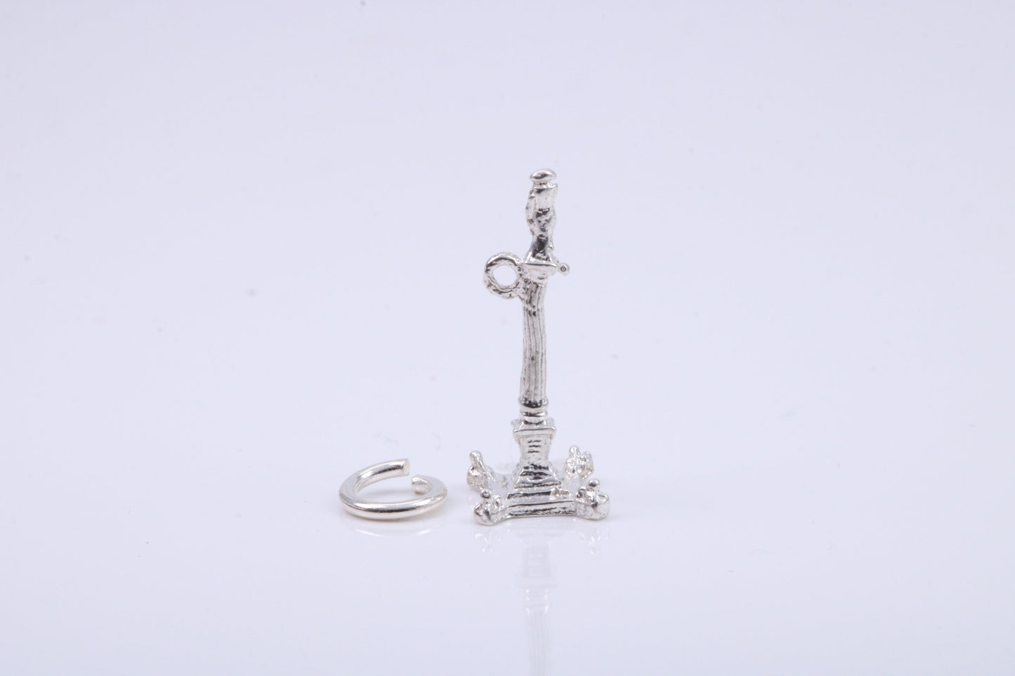 Iconic Nelsons Column Charm, Traditional Charm, Made from Solid 925 Grade Sterling Silver, Complete with Attachment Link