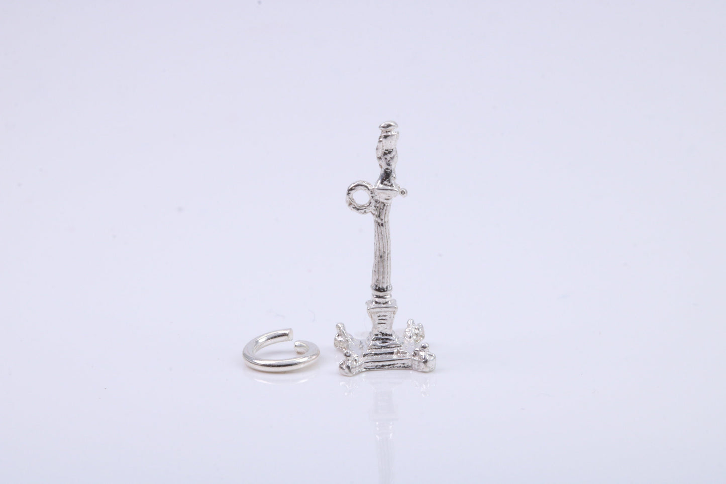 Iconic Nelsons Column Charm, Traditional Charm, Made from Solid 925 Grade Sterling Silver, Complete with Attachment Link