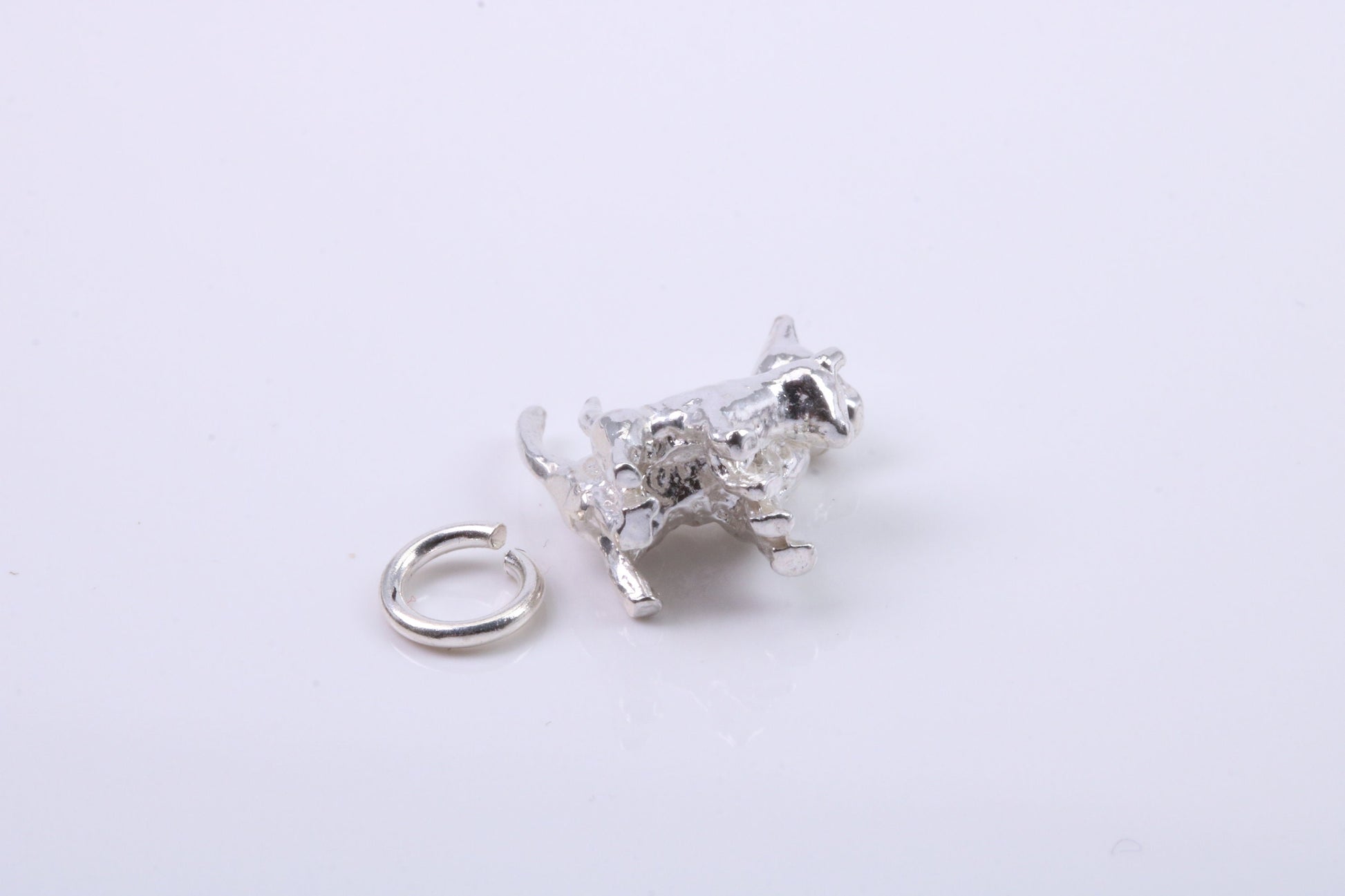 Cat with Kitten Charm, Traditional Charm, Made from Solid 925 Grade Sterling Silver, Complete with Attachment Link