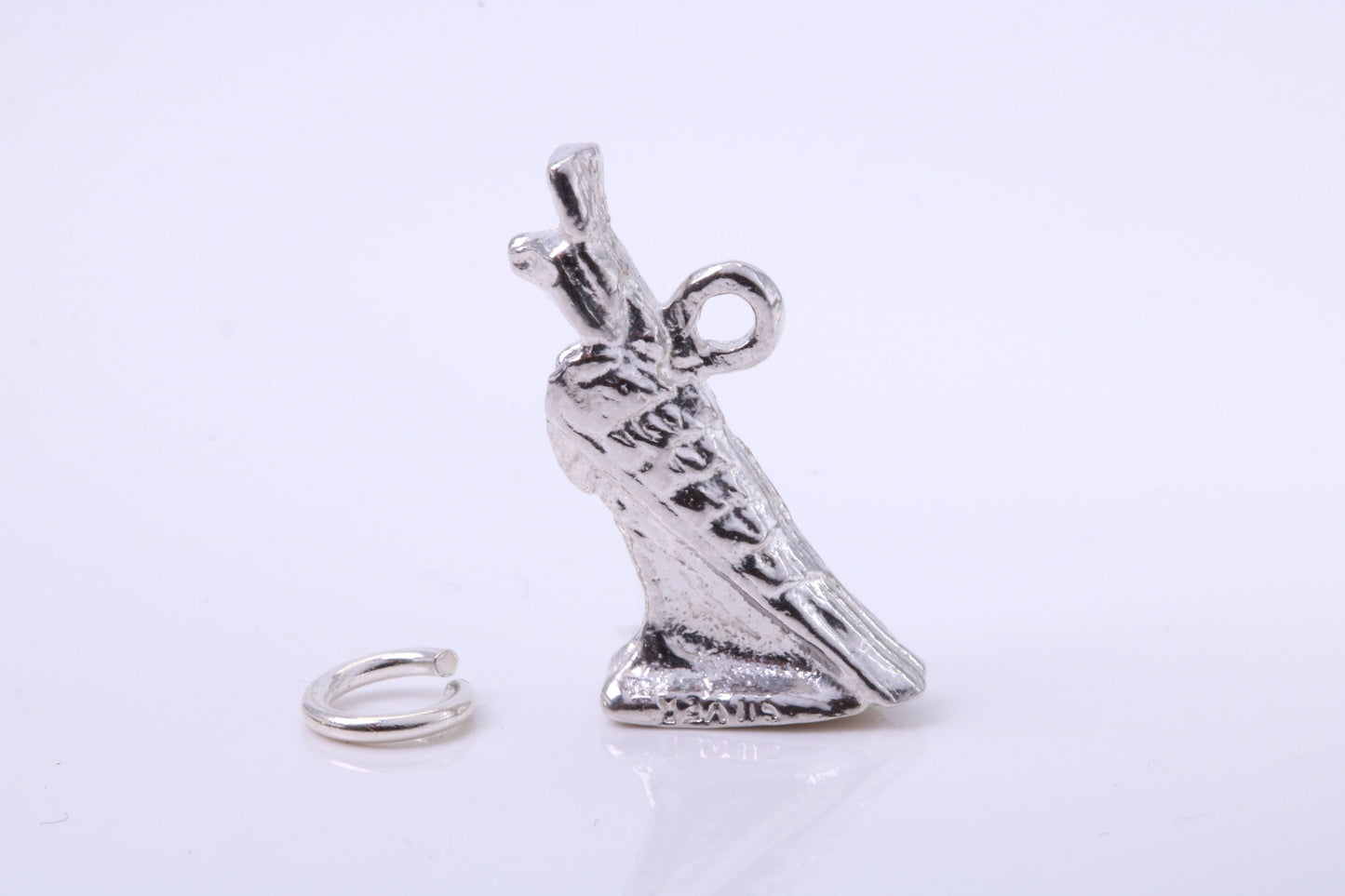 Egyptian Horus Charm, Traditional Charm, Made from Solid 925 Grade Sterling Silver, Complete with Attachment Link