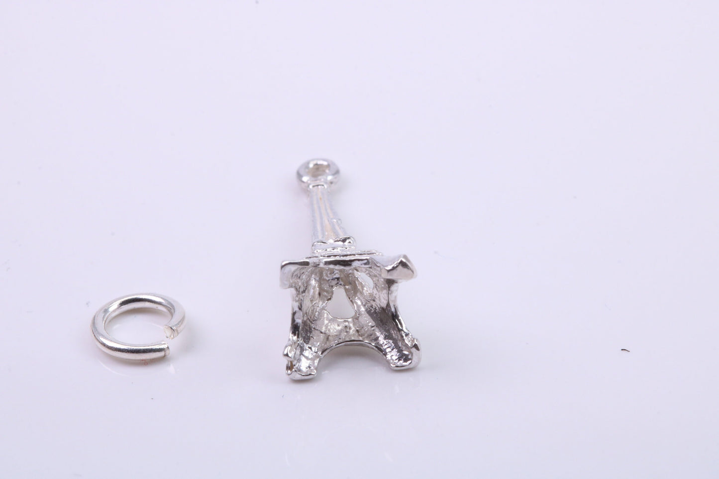 Eiffel Tower Charm, Traditional Charm, Made from Solid 925 Grade Sterling Silver, Complete with Attachment Link