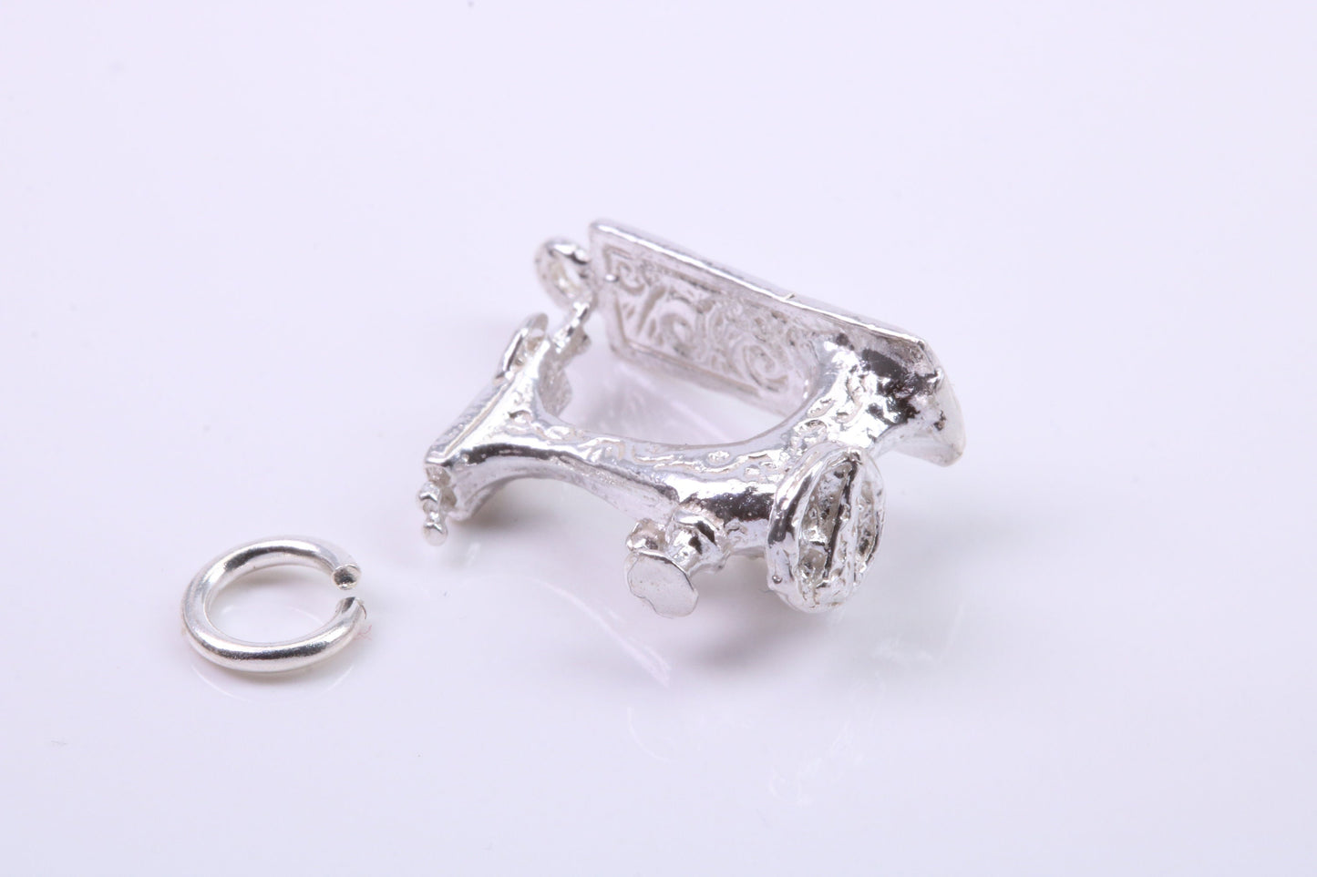 Sewing Machine Charm, Traditional Charm, Made from Solid 925 Grade Sterling Silver, Complete with Attachment Link