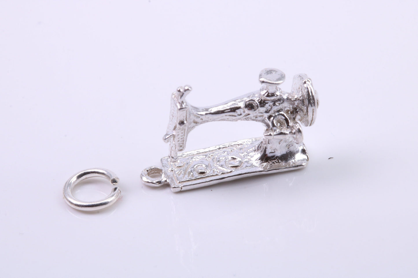 Sewing Machine Charm, Traditional Charm, Made from Solid 925 Grade Sterling Silver, Complete with Attachment Link
