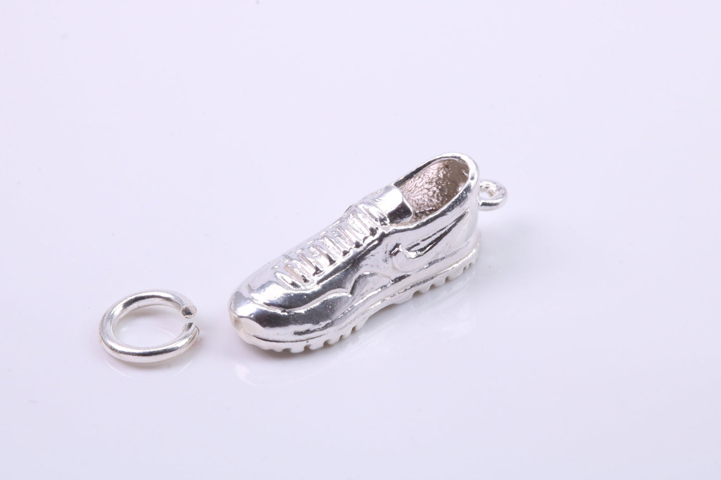 Trainer Shoe Charm, Traditional Charm, Made from Solid 925 Grade Sterling Silver, Complete with Attachment Link