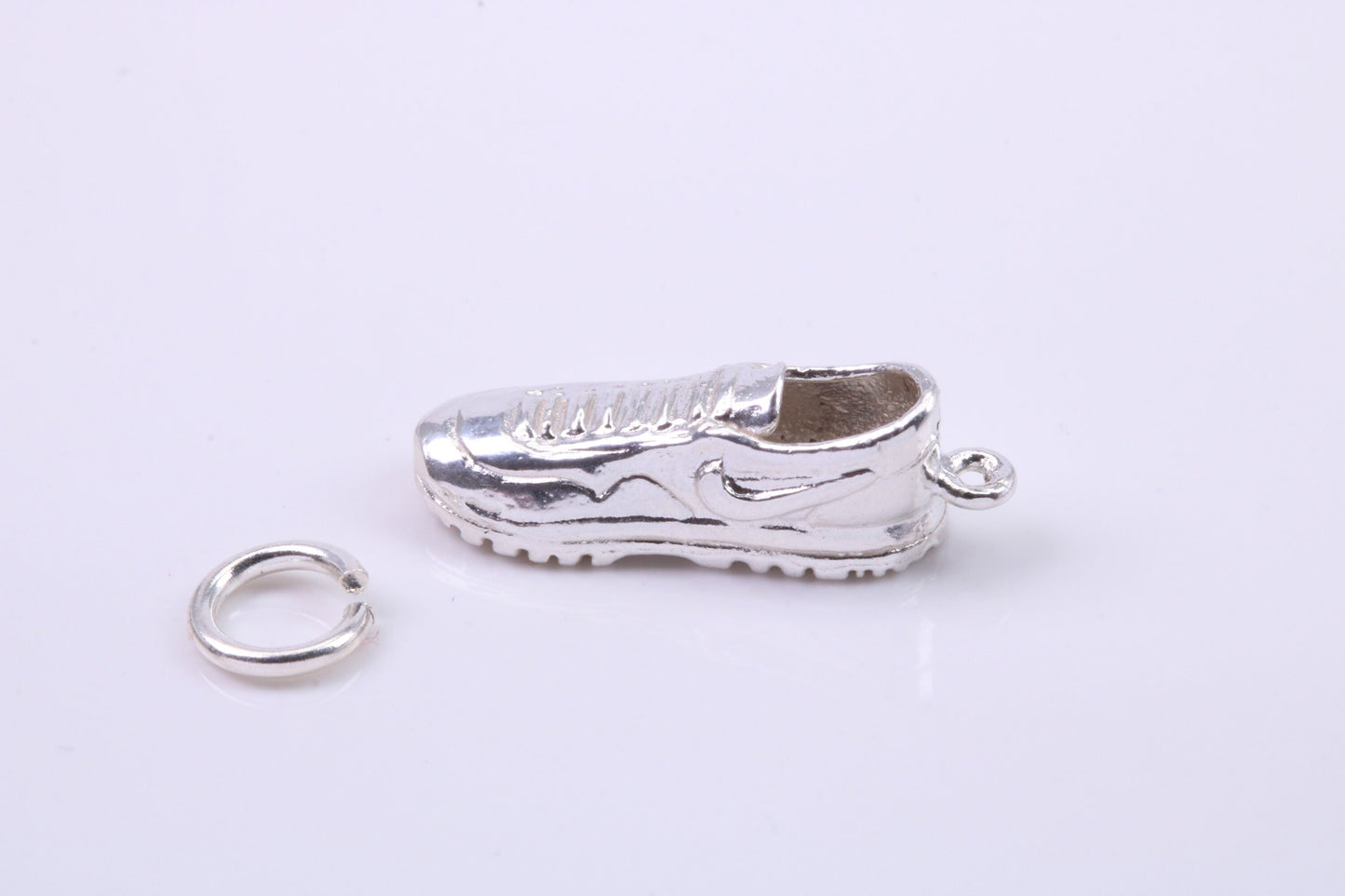 Trainer Shoe Charm, Traditional Charm, Made from Solid 925 Grade Sterling Silver, Complete with Attachment Link