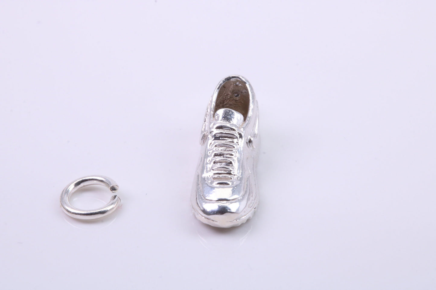 Trainer Shoe Charm, Traditional Charm, Made from Solid 925 Grade Sterling Silver, Complete with Attachment Link