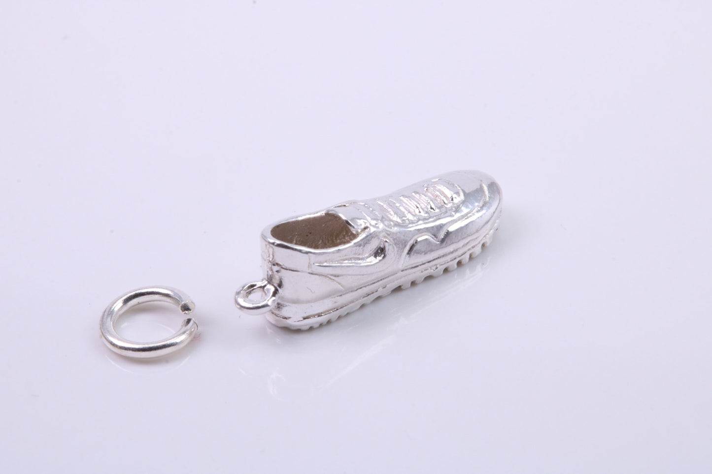 Trainer Shoe Charm, Traditional Charm, Made from Solid 925 Grade Sterling Silver, Complete with Attachment Link
