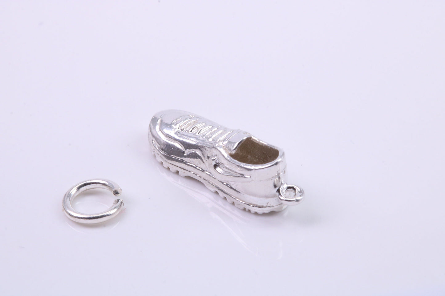 Trainer Shoe Charm, Traditional Charm, Made from Solid 925 Grade Sterling Silver, Complete with Attachment Link
