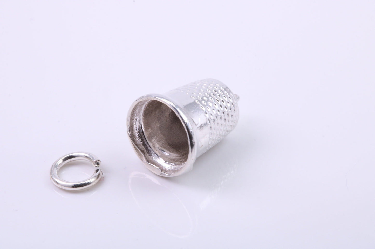 Sewing Thimble Charm, Traditional Charm, Made from Solid 925 Grade Sterling Silver, Complete with Attachment Link