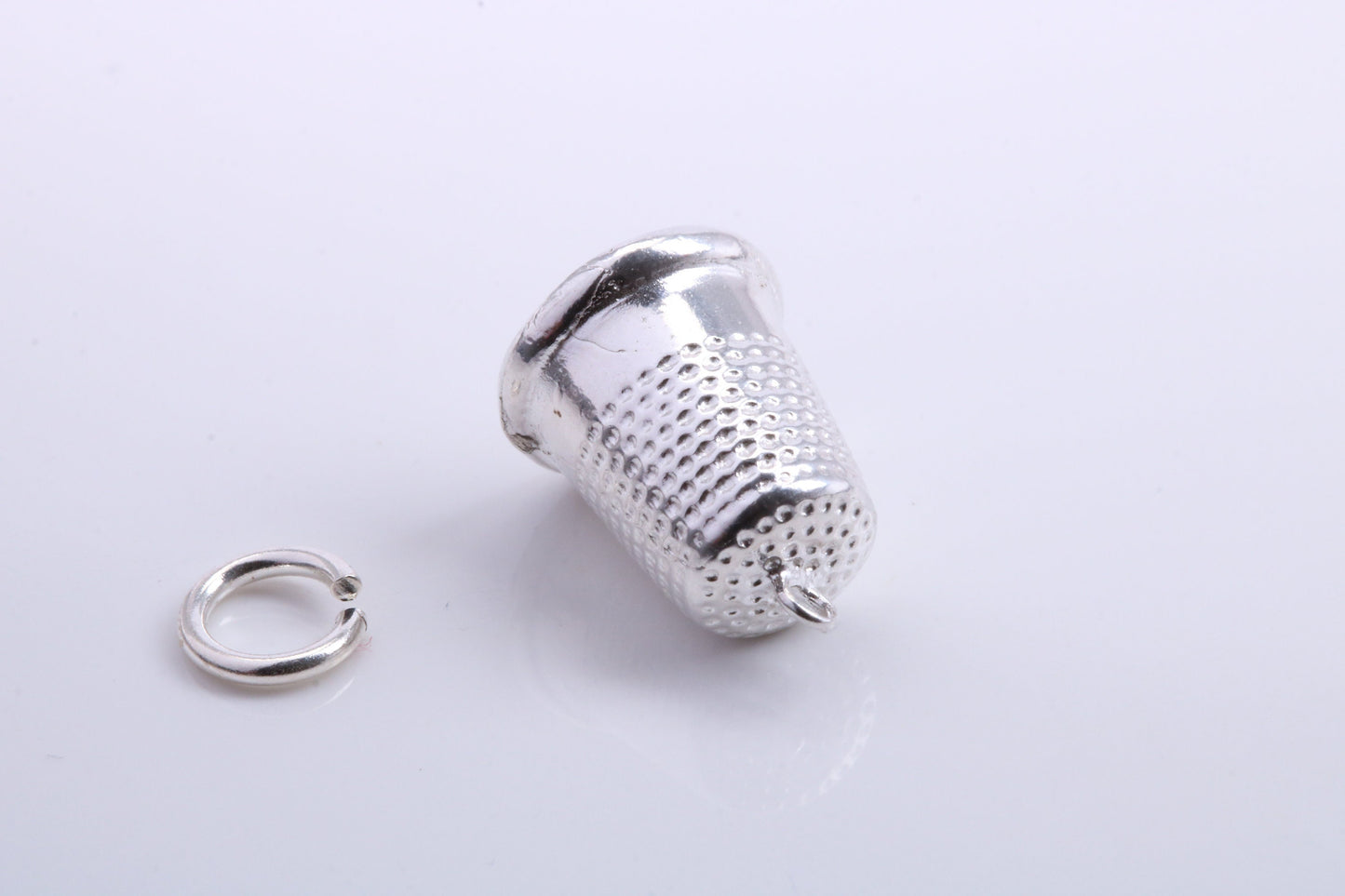 Sewing Thimble Charm, Traditional Charm, Made from Solid 925 Grade Sterling Silver, Complete with Attachment Link