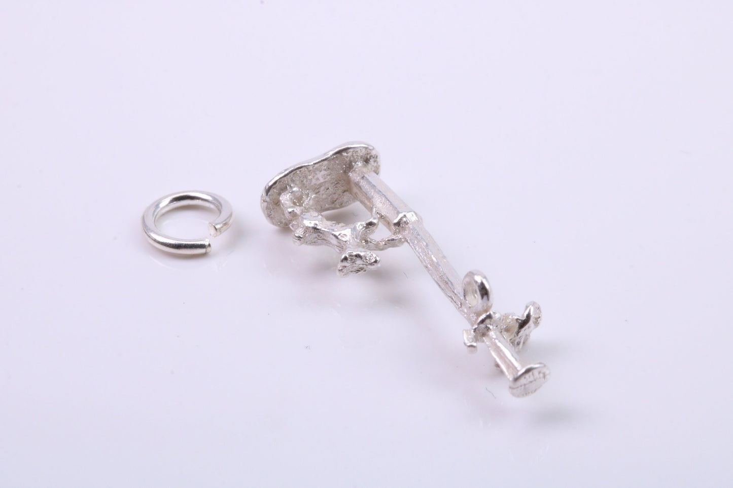 Dog Chasing Cat Charm, Traditional Charm, Made from Solid 925 Grade Sterling Silver, Complete with Attachment Link